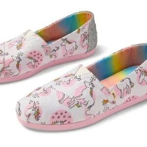 Toms Classic Pastel Shimmer Unicorn Glitter Print